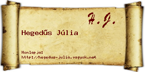 Hegedűs Júlia névjegykártya