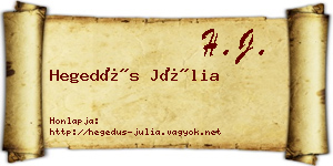 Hegedűs Júlia névjegykártya